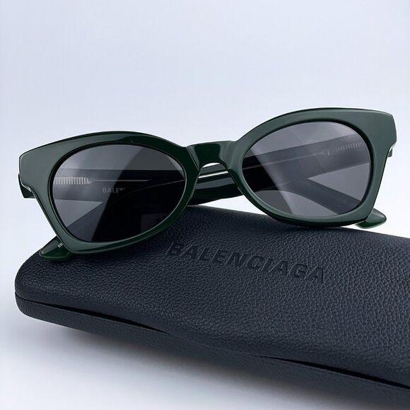 NEW Balenciaga BB0230S 006 Green Grey Cat Eye Women Sunglasses - Picture 3 of 11